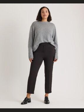 Quince Stretch Crepe Ankle Pants 14 Black